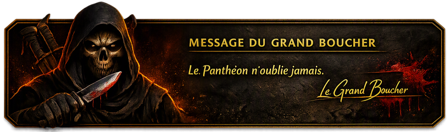 Message du Grand Boucher : Le Panthéon n'oublie jamais