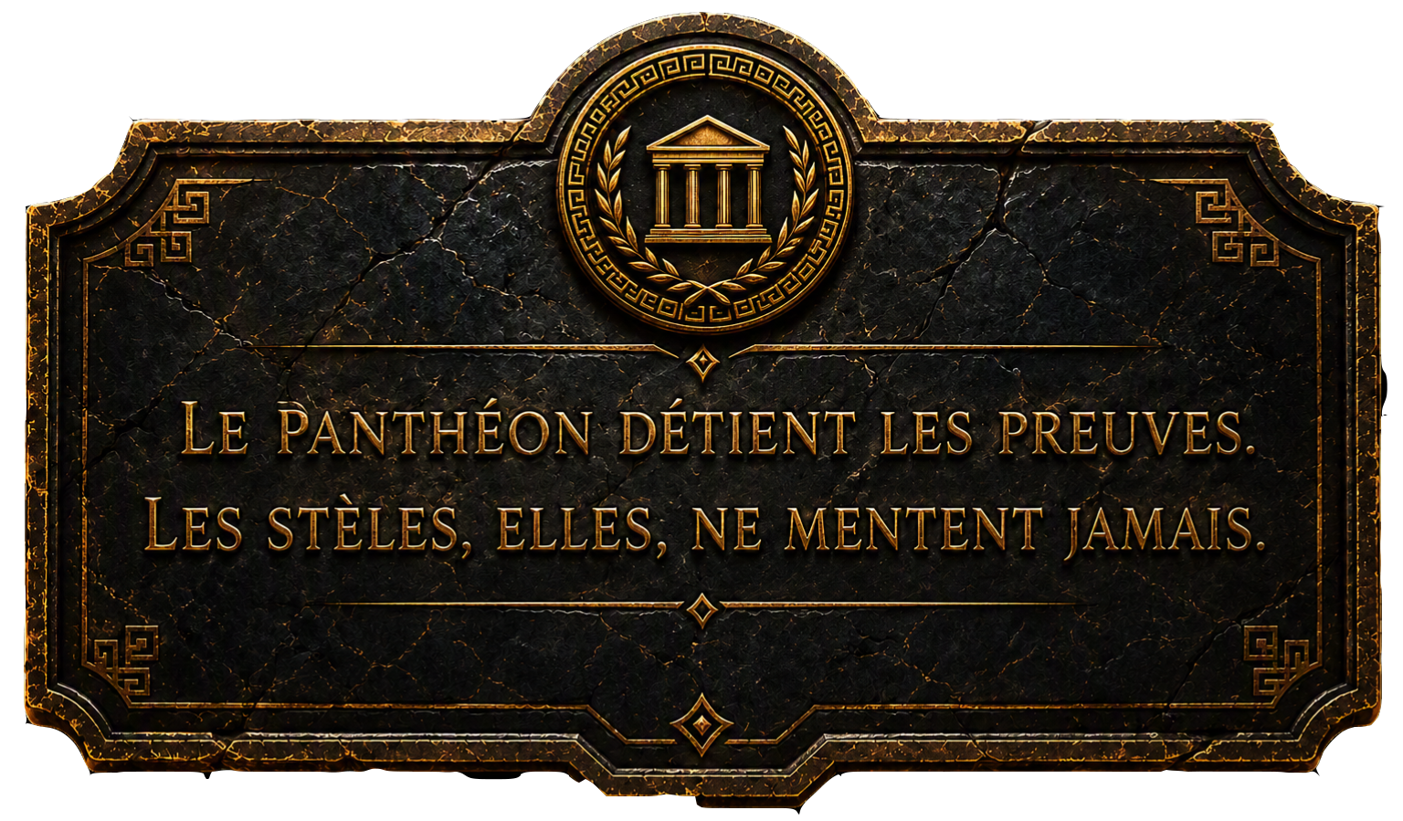 Le Panthéon détient les preuves. Les stèles, elles, ne mentent jamais.